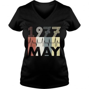 Vintage Heartbeat May 1977 Birthday Gift Men Women Ladies Vneck