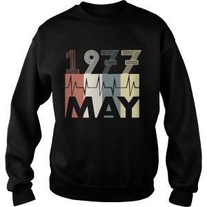 Vintage Heartbeat May 1977 Birthday Gift Men Women Sweatshirt