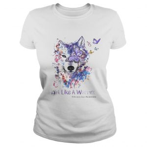 Wolf fight like a warrior fibromyalgia awareness Ladies Tee