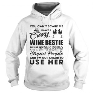 You cant scare me I have a crazy wine bestie she has anger issues and a serious dislike Hoodie