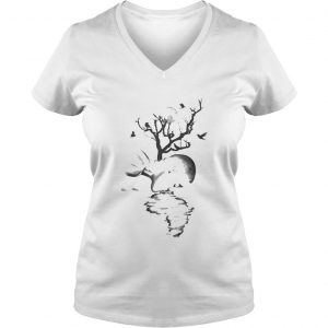 African Man Kissing America Ladies Vneck