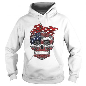 American lag sugar skull with flowers Hoodie
