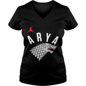 Arya Stark Game of Thrones Silver Foil Ladies Vneck
