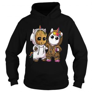 Baby Groot And Unicorn Hoodie