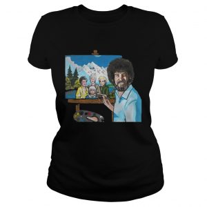 Bob Ross painting the golden girl Ladies Tee