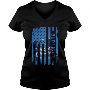 Bud light US flag Ladies Vneck