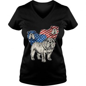Bulldog Flag Ladies Vneck