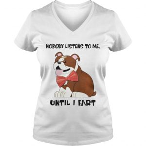 Bulldog Funny Ladies Vneck
