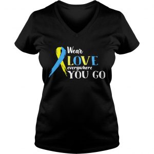 Cancer wear love everywhere you go Ladies Vneck