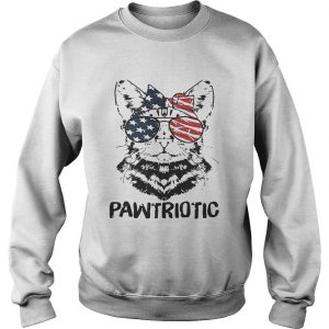 Cat with American flag sunglasses pawtriotic Sweatshirt