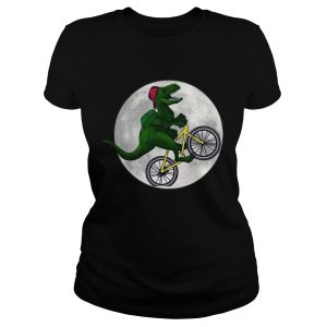 Dinosaurs Ride Bicycles On The Moon Ladies Tee