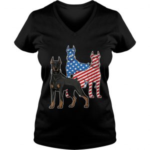 Doberman Dog Flag Ladies Vneck