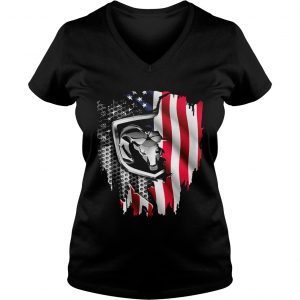Dodge Ram American flag Ladies Vneck