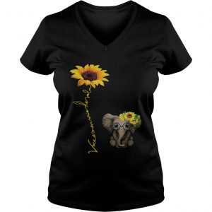 Elefanta girassol vocmeu raio de sol camisa Ladies Vneck