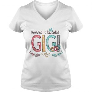 Flower Blessed to be called Gigi Ladies Vneck