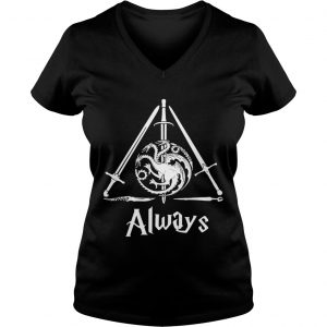 House Targaryen Always Deathly Hallows Game of Thrones Harry Potter Ladies Vneck