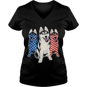 Husky Flag Ladies Vneck