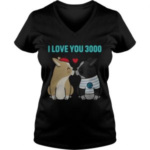 I love you 3000 Bulldog kiss Ladies Vneck