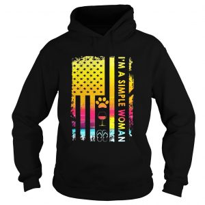 Im A Simple Woman Loves Dog Wine And Flip Flop Hoodie