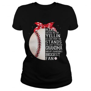 Im Just A Proud Grandma And My Grandsons Biggest Baseball Fan Ladies Tee