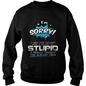 Im sorry I hurt your feelings when I called you stupid Sweatshirt