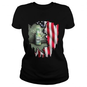 Independence day 4th of July Heineken America Flag Ladies Tee