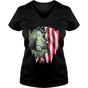 Independence day 4th of July Heineken America Flag Ladies Vneck