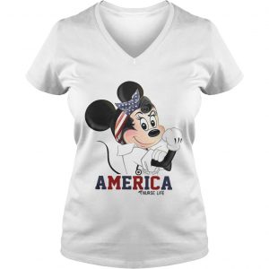 Mickey American nurse life Ladies Vneck