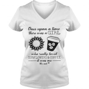 Once Upon A Time There Was A Girl Who Really Loved Sunflowers and Coffee Ladies Vneck
