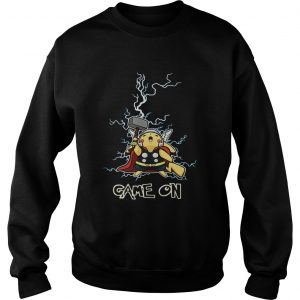 Pikachu being the God of Thunder Thor game on Sweatshirt