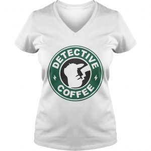Pikachu Starbucks detective coffee Ladies Vneck