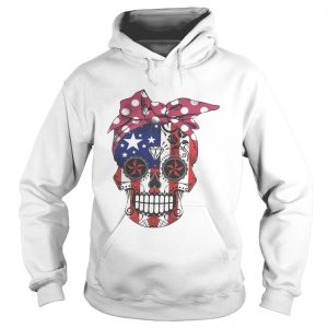 Pink bow Skull Diamond Flag American Hoodie