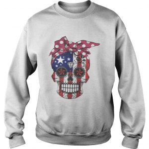 Pink bow Skull Diamond Flag American SweatShirt