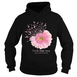Pink daisy faith hope love breast cancer awareness Hoodie