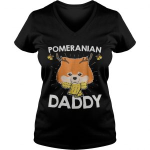 Pomeranian Daddy Ladies Vneck
