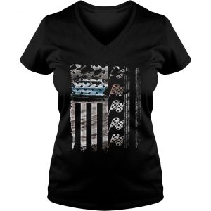Racing American flag Ladies Vneck
