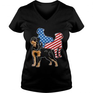 Rottweiler American Flag Ladies Vneck