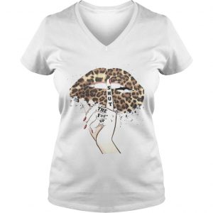 Shut The Fuck Up Leopard Lips Ladies Vneck
