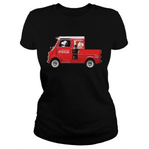 Snoopy Drink CoCa Red Car Ladies Tee