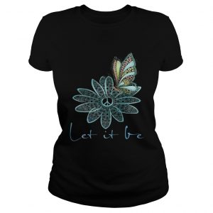 The Beatles Flower Butterfly Let It Be Ladies Tee